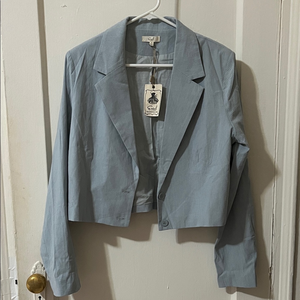 Easel Los Angeles Blue Striped Women's Blazer